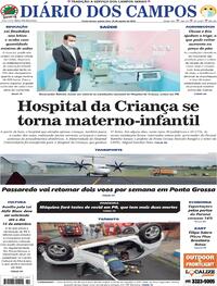 Capa do jornal Diário dos Campos 20/08/2020