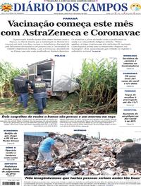 Capa do jornal Diário dos Campos 08/01/2021