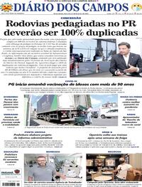 Capa do jornal Diário dos Campos 09/02/2021