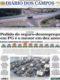 Capa do jornal Diário dos Campos 11/02/2021