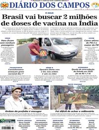 Capa do jornal Diário dos Campos 14/01/2021