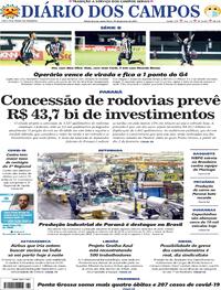 Capa do jornal Diário dos Campos 15/01/2021