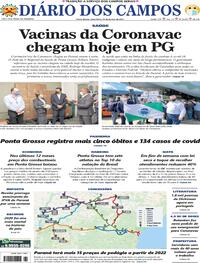 Capa do jornal Diário dos Campos 19/01/2021