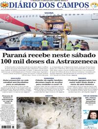 Capa do jornal Diário dos Campos 23/01/2021