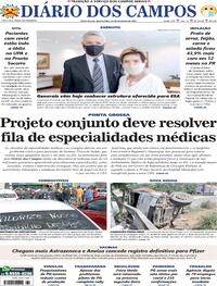 Capa do jornal Diário dos Campos 24/02/2021