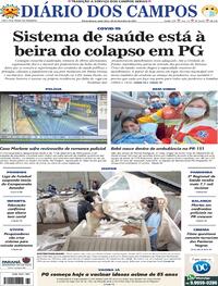 Capa do jornal Diário dos Campos 26/02/2021