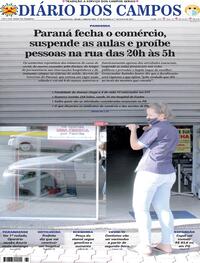 Capa do jornal Diário dos Campos 27/02/2021