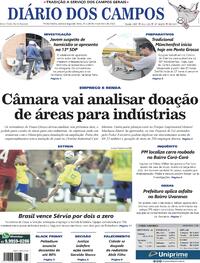 Capa do jornal Diário dos Campos 25/11/2022