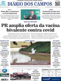 Capa do jornal Diário dos Campos 08/12/2023