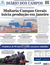 Capa do jornal Diário dos Campos 10/11/2023
