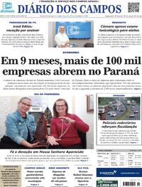 Capa do jornal Diário dos Campos 12/10/2023