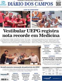Capa do jornal Diário dos Campos 19/12/2023