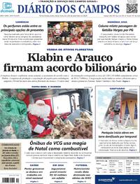 Capa do jornal Diário dos Campos 22/12/2023