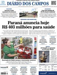 Capa do jornal Diário dos Campos 24/10/2023