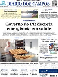 Capa do jornal Diário dos Campos 15/03/2024