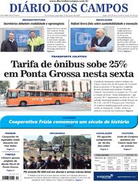 Capa do jornal Diário dos Campos 01/08/2025