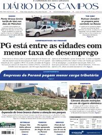 Capa do jornal Diário dos Campos 14/10/2025
