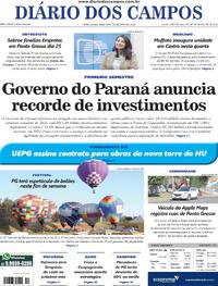 Capa do jornal Diário dos Campos 22/07/2025
