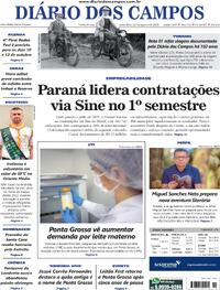 Capa do jornal Diário dos Campos 22/08/2025