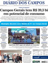 Capa do jornal Diário dos Campos 25/04/2025