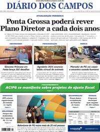 Capa do jornal Diário dos Campos 29/07/2025