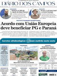 Capa do jornal Diário dos Campos 23/01/2026