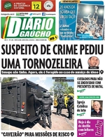 Capa do jornal Diário Gaúcho 15/12/2016