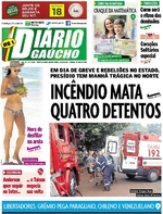 Capa do jornal Diário Gaúcho 22/12/2016