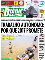 Capa do jornal Diário Gaúcho 26/12/2016