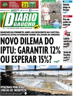 Capa do jornal Diário Gaúcho 27/12/2016