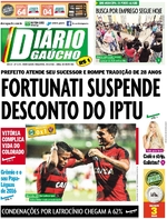 Capa do jornal Diário Gaúcho 29/11/2016