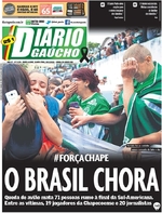 Capa do jornal Diário Gaúcho 30/11/2016