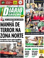 Capa do jornal Diário Gaúcho 30/12/2016
