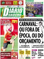 Capa do jornal Diário Gaúcho 01/02/2017