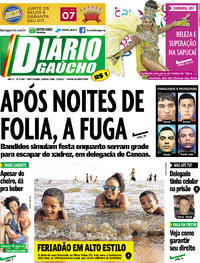 Capa do jornal Diário Gaúcho 01/03/2017