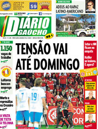 Capa do jornal Diário Gaúcho 01/05/2017