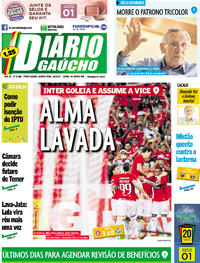 Capa do jornal Diário Gaúcho 02/08/2017