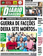 Capa do jornal Diário Gaúcho 03/01/2017
