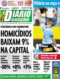 Capa do jornal Diário Gaúcho 03/08/2017