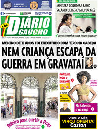 Capa do jornal Diário Gaúcho 03/11/2017