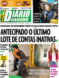Capa do jornal Diário Gaúcho 04/07/2017