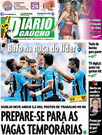 Capa do jornal Diário Gaúcho 04/09/2017