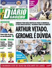 Capa do jornal Diário Gaúcho 04/12/2017