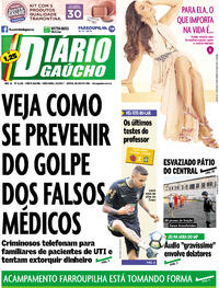 Capa do jornal Diário Gaúcho 05/09/2017