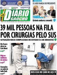 Capa do jornal Diário Gaúcho 05/12/2017