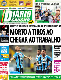 Capa do jornal Diário Gaúcho 06/04/2017