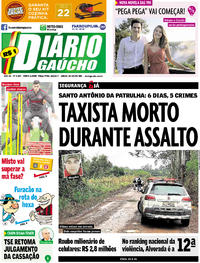 Capa do jornal Diário Gaúcho 06/06/2017