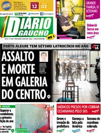 Capa do jornal Diário Gaúcho 07/03/2017