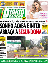 Capa do jornal Diário Gaúcho 07/04/2017