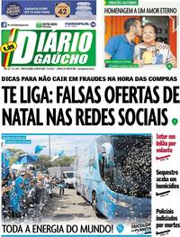 Capa do jornal Diário Gaúcho 07/12/2017